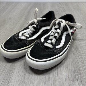 Men's Vans Size 6 Old Skool Low Black Suede Canvas Shoes women 7.5
